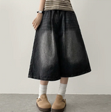 Meli Pintuck Denim Bermuda Shorts [Short & Long Selection*]