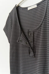 (W) Caps Striped Top