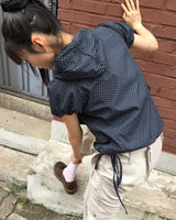 [MADE] Tarot Dot Shirring Ribbon Puff Semi-Zipup Anorak