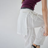 [made/free.xl] [Hobin] Layered Skirt Parasuit Pants Set - 4 colors