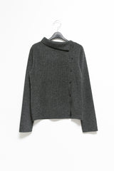 bokashi unbal collar knit top(4colors)