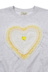 Full Love Frill Sweatshirt [Melange Gray]