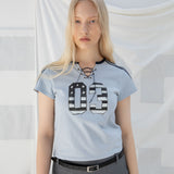 SPORTY LACE-UP T-SHIRT (SKY)