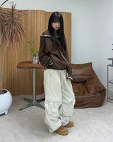 Eppen pintuck wide cargo pants