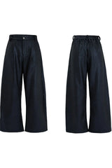 Waxed Biker Relaxed Leather Pants