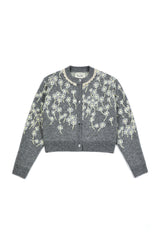 Flower Wool Cardigan [Gray]