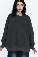 26FW★ Happy Puppy Patch Pigment Raglan Sweatshirt