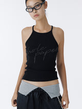 CUBIC HALTERNECK TANK TOP (BLACK)