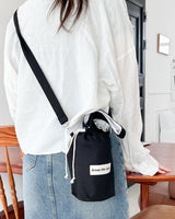 【MADE】Canvas waterproof Tumbler cross bag - Black