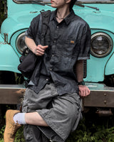 Durant Patch Washed Short Sleeve Denim Shirts