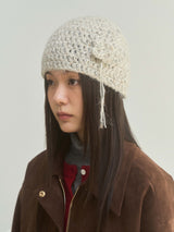 Clover Broach Beanie - L/Grey