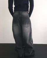 Stud denim pants