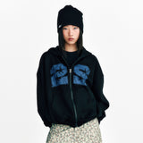 22 Hoodie Zip Up Black