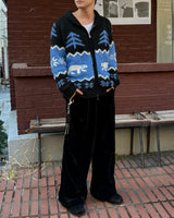Winter wool knit zip-up
