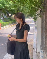 Winder frill long dress