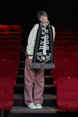 GOTHIC LOGO MUFFLER / BLACK&IVORY