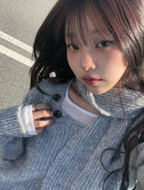 Corning Muffler Button V-Neck Knit Set