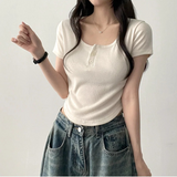 Deemo span button short sleeve tee
