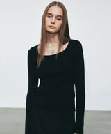 MINIMAL SQUARE LS KNIT_BLACK