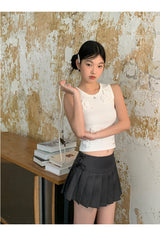 Special flower beaded sleeveless top