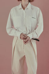 Stripe casual shirt_ivory