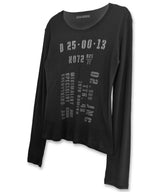 ステンシルナンバリングロングスリーブT_ ブラック