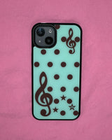 [made] Dot treble clef mint choco phone case (glass bumper)