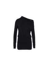 Shirring symbol dress (Black)