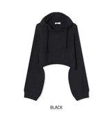 フランソフトウールクロップニットフーディ