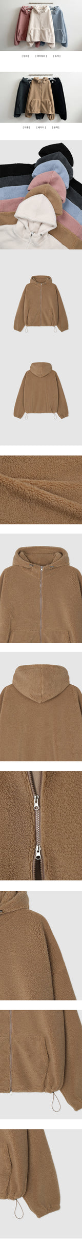 Lanit Boxy Popgle Fleece Hoodie Zip-Up