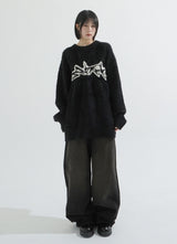 Wing angora touch knit