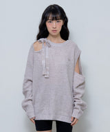 RIBBON ONE-SHOULDER KNIT (BEIGE)_F24ZB054