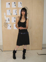 PLEATS MIDI ONE-PIECE (BLACK)