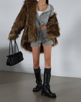 ハイクオリティフーデッドフェイクファージャケット