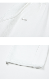[mnem] ピンタックロゴジョガーパンツ (white)