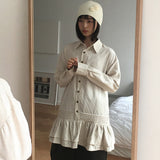 ナモフリルレイヤードストライプシャツドレス