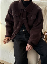 [F/W] Wool padding knit trucker jacket(4color)