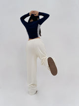 (UNISEX) DOUBLE-LINE STRING WIDE LOOSE-FIT FLEECE TRAINING PANTS - 6 COLOR