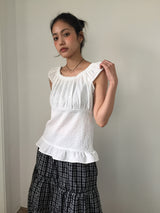 Flower ombre shirring blouse (2color)