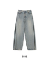 Verti Side Pintuck Balloon Denim Pants