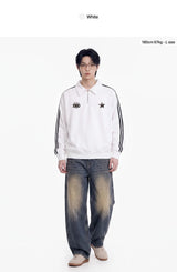 1980 star track collar half zip-up (2color)