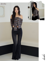black jeans bootcut denim pants