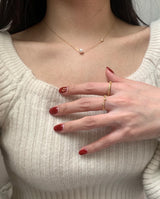 (silver925) Pearl cubic necklace *silver