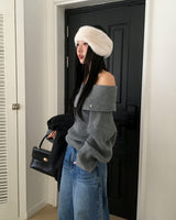 [ORIGINAL] DARE Off-Shoulder Rib Knit