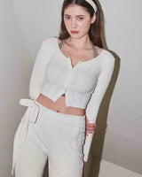 MODAL KNIT FLARE PANTS / CREAM
