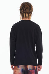 Embryo クロスブラックロングスリーブTシャツ