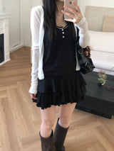 Dot Shirring Sleeveless (3 colors)