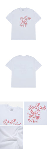 24FW HANDSKETCH RABBIT SHORT SLEEVE T-SHIRT WHITE
