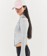 Vintage Scratched Washing  Two-tone Cap Pink