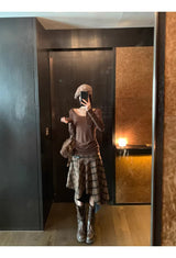 バックローズシースルーロングスリーブTシャツ